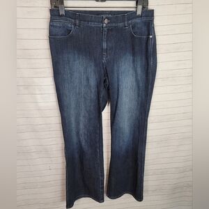 LAFAYETTE 148 NEW YORK DARK BLUE BOOT CUT JEANS, SZ 4